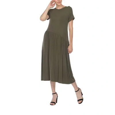 White Mark Womens Short Sleeve Maxi Dress In Green