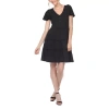 White Mark Womens Short Sleeve Sundress In Black