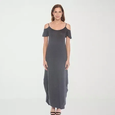 White Mark Womens Short Sleeve Sundress In Gray
