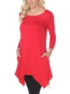 White Mark Plus Size Makayla Tunic Top In Red