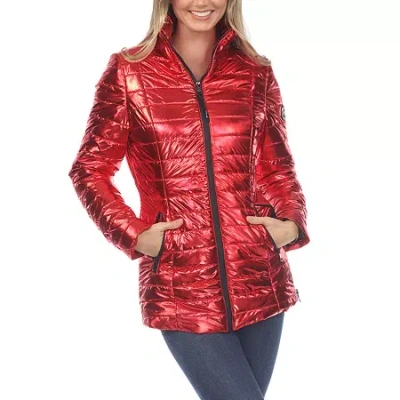 White Mark Womens Water Resistant Puffer Jacket In Red