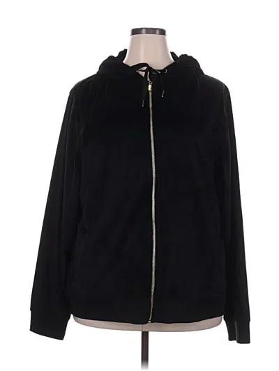 Pre-owned White Mark Zip Up Hoodie In Black