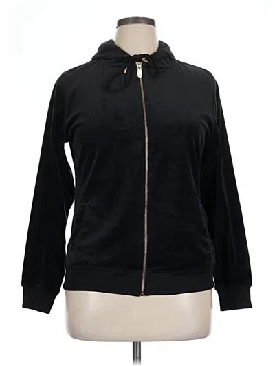 Pre-owned White Mark Zip Up Hoodie In Black