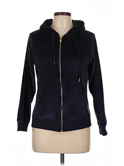 Pre-owned White Mark Zip Up Hoodie In Black