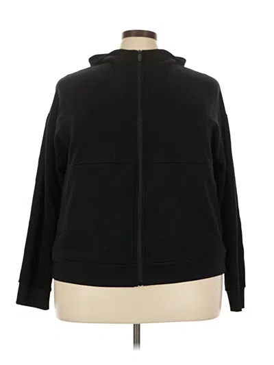 Pre-owned White Mark Zip Up Hoodie In Black