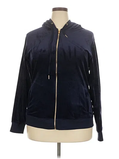 Pre-owned White Mark Zip Up Hoodie In Blue