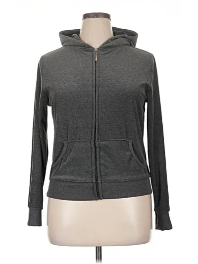 Pre-owned White Mark Zip Up Hoodie In Gray