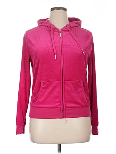 Pre-owned White Mark Zip Up Hoodie In Pink