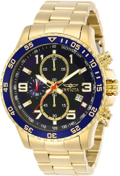 Pre-owned White Men's Specialty Chronograph Textured Dial Stainless Steel Watch In Gold Ion-plating