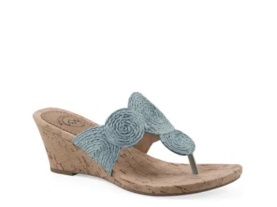 White Mountain Affogato Wedge Sandal In Blue