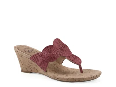 White Mountain Affogato Wedge Sandal In Pink