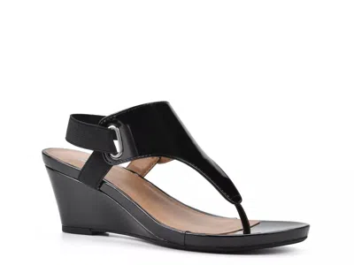 White Mountain All Dres Wedge Sandal In Black