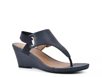White Mountain All Dres Wedge Sandal In Blue