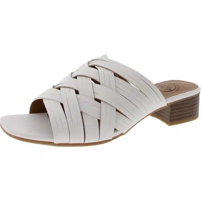 White Mountain Alluvia Womens Man Made Slip On Slide Sandals In White