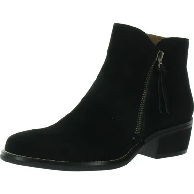 White Mountain Altos Womens Suede Block Heel Ankle Boots In Black