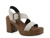 White Mountain Barb Platform Sandal In White
