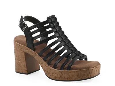 White Mountain Barbea Platform Sandal In Black