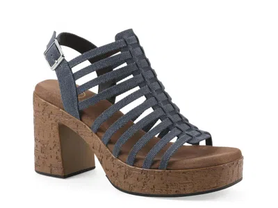 White Mountain Barbea Platform Sandal In Blue