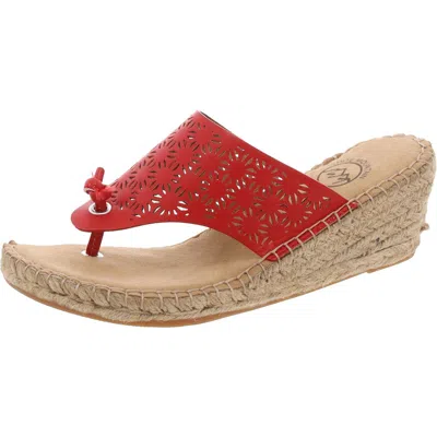 White Mountain Beaux Womens Cut-out Faux Leather Thong Sandals In Multi