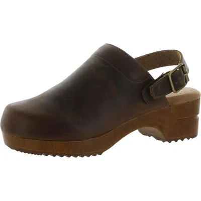 White Mountain Being Womens Suede Slip On Clogs In Brown