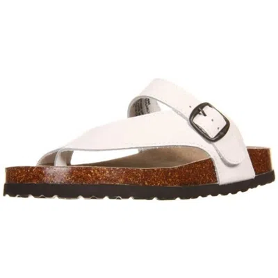 White Mountain Carly Womens Leather Textured Slide Sandals In Multi