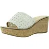 White Mountain Charges Wedge Slide Sandals In White
