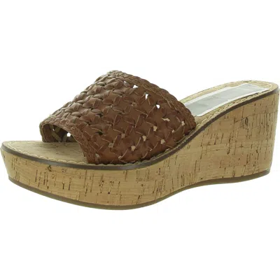 White Mountain Charges Womens Woven Faux Leather Mule Sandals In Multi