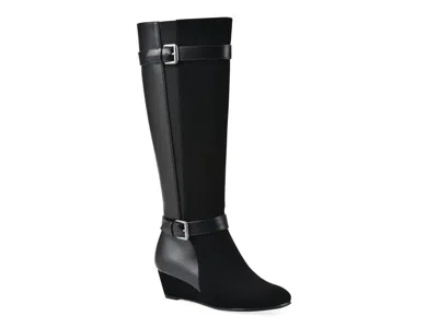 White Mountain Cheers Wedge Boot In Black