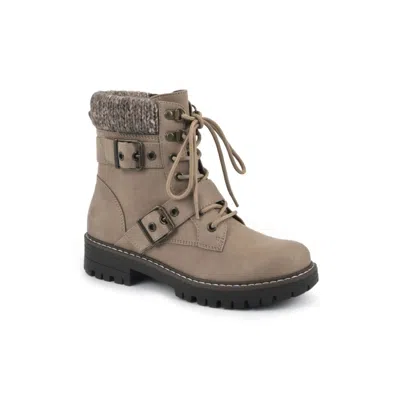 White Mountain Cliffs By  Marlee Combat Boots Women's Us 8 Beige Ankle Zpo2533