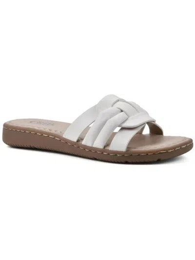 White Mountain Cliffs By  Squarely Sandal Women's 8.5 White Slip-on Slide Khd585