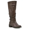 White Mountain Crammers Boots Women's Dark Brown Leather Mid-calf Rhs6117 In Multi