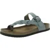 White Mountain Crawford Womens Leather Flat Thong Sandals In Multi