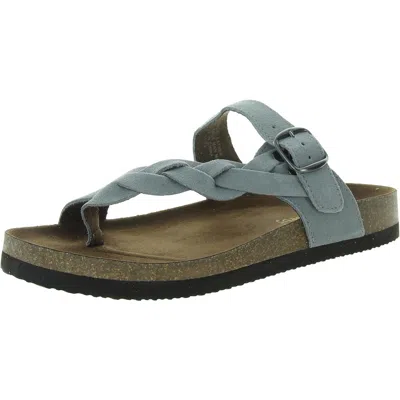 White Mountain Crawford Womens Leather Flat Thong Sandals In Multi