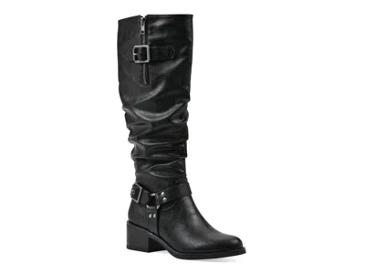 White Mountain Cushion Riding Boot In Black
