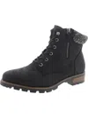 White Mountain Daisy Womens Faux Fur Lace Up Ankle Boots In Multi
