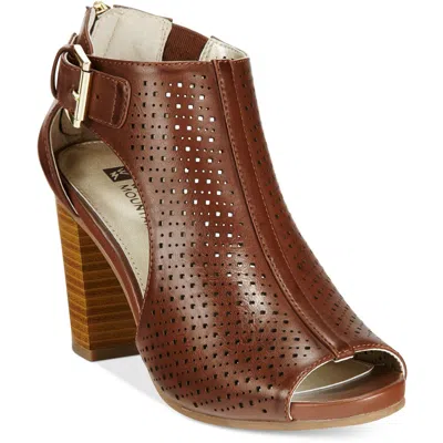 White Mountain Dreamy Womens Perforated Faux Leather Block Heel In Multi