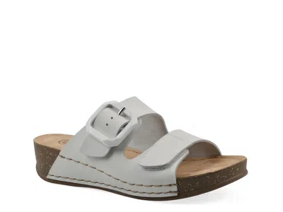 White Mountain Fearful Wedge Sandal