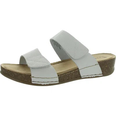 White Mountain Fervent Womens Open Toe Double Strap Slide Sandals In Multi