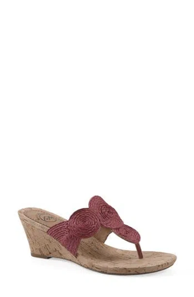 White Mountain Footwear Affogato Wedge Sandal In Pink