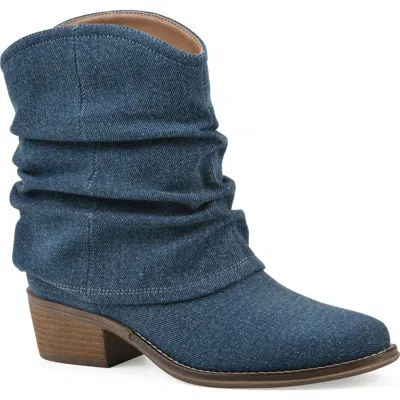 White Mountain Footwear Alden Western Boot In Dark Denim/ Fabric