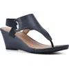 White Mountain Footwear All Dres Wedge Sandal In Navy/smooth
