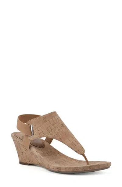 White Mountain Footwear All Good Wedge Sandal In Natural/cork
