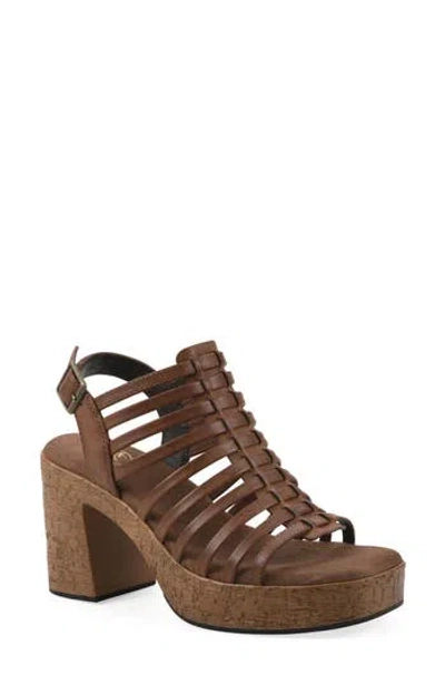 White Mountain Footwear Barbea Platform Sandal In Brown