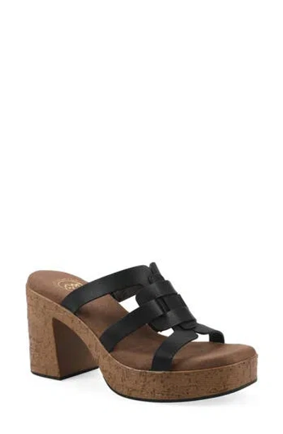 White Mountain Footwear Barillo Platform Slide Sandal In Black