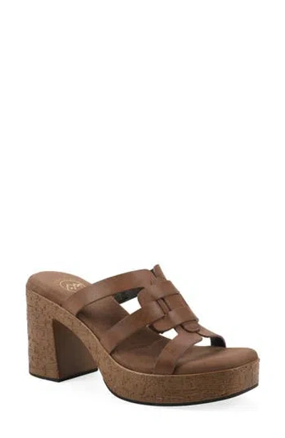 White Mountain Footwear Barillo Platform Slide Sandal In Brown