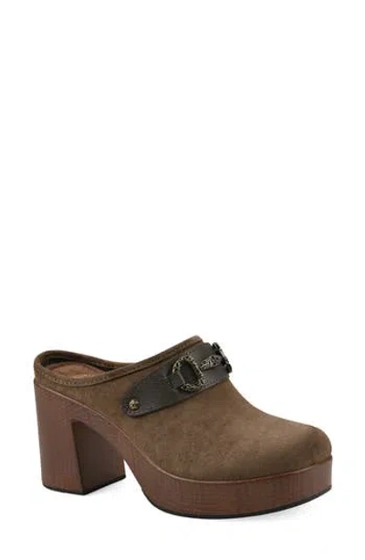White Mountain Footwear Barleys Platform Clog In Dk.taupe Multi
