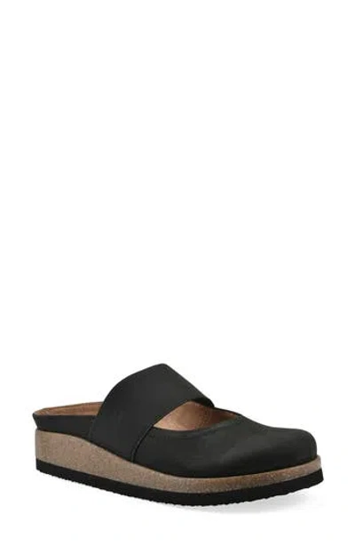 White Mountain Footwear Bassi Wedge Mule In Black Nubuck