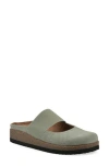 White Mountain Footwear Bassi Wedge Mule In Sage Green Suede