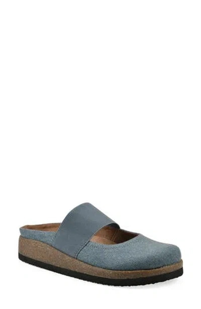 White Mountain Footwear Bassi Wedge Mule In Vintage Blue Fabric