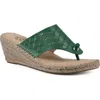White Mountain Footwear Beaux Espadrille Wedge Sandal In Classic Green/smooth